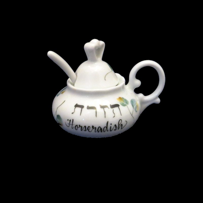 Personalized Hand Painted Porcelain Horseradish Jar for Passover Personalized Hand Painted Porcelain Horseradish Jar for Passover-horseradish jar, Passover, Passover items, Passover gifts, Hostess gift for Passover, Pesach, Seder Plate, Seder plates, For the Seder, For Passover, Judaica gifts, Judaica, Porcelain , Porcelain Jars, Porcelain horseradish jar