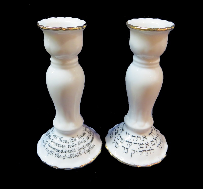 Personalized Hand Painted Shabbat Candlesticks with Hebrew Blessing and English Translation-shabbat candlesticks, shabbat candle sticks, shabbat candlestick holders, Hebrew, Wedding, Jewish Wedding, Monogrammed Jewish Wedding, judaica,candle sticks, candlestick, shabbas candles,jewish gift, jewish wedding, wedding gift, wedding gifts,judaic, judaica gifts  