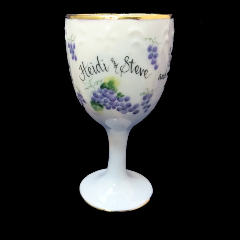 Personalized Judaica Kiddush Cup with Blessing for Wedding/Anniversary-Personalized cup, kiddush cup, wedding kiddush cup, hand painted cup, wedding cup, jewish wedding cup, jewish wedding gift