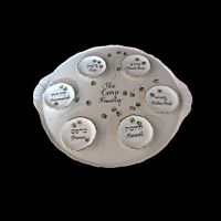 New Personalized Hand Painted Seder Plate with Individual  Bowls-Passover. Passover Plate, Seder Plate, Passover Seder, Judaica, Judaica Gifts, Jewish, Holiday Gifts, Jewish Holidays, Spring Gifts, Seder, Pesach, Porcelain tray, torte tray, New House Gift, Wedding Gift, Jewish Wedding Gifts